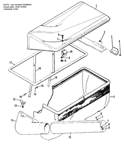 Rear Mounted Grass Catcher Diagram and Parts List for 808 990998 Simplicity Lawn Tractor