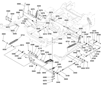 Deck Lift Group Diagram and Parts List for 5901799  Simplicity Lawn Tractor
