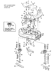 Housing, Drive And Blades Group Diagram and Parts List for 535 990647 Simplicity Lawn Tractor