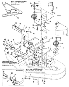 42-Inch Clutch And Support Group Diagram and Parts List for 6111 1690449 Simplicity Lawn Tractor