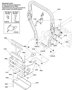 Rear Bumper And Rops Group - Models With Folding Roll Bars Diagram and Parts List for 5901744  Simplicity Lawn Tractor