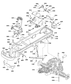 Frame And Transmission Group Diagram and Parts List for 2691522-00  Simplicity Lawn Tractor