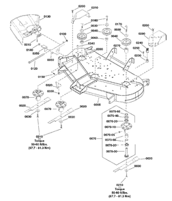 48-Inch (122cm) Mower Deck - Housing, Arbors And Blades Group Diagram and Parts List for 2691669-00  Simplicity Lawn Tractor