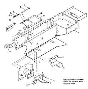 Frame Group Diagram and Parts List for 9020 1690283 Simplicity Lawn Tractor