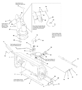 Auger Housing And Chute Group Diagram and Parts List for P1738E 1695309 Simplicity Snow Blower