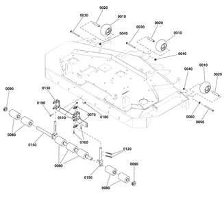 61-Inch Mower Deck Group - Rollers Diagram and Parts List for 5901780  Simplicity Lawn Tractor