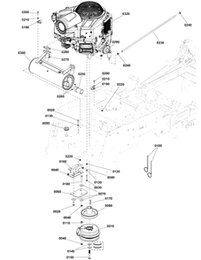 Engine And Pto Group Diagram and Parts List for 5901954  Simplicity Lawn Tractor