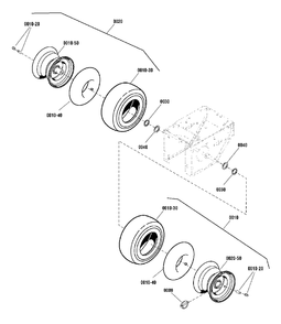Wheels And Tires Group Diagram and Parts List for L1528E 1695822 Simplicity Snow Blower