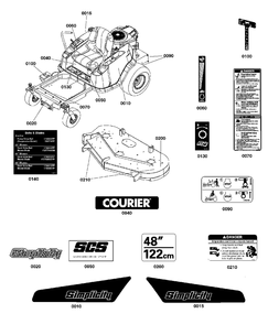 Decals Group Diagram and Parts List for 2691659-00  Simplicity Lawn Tractor