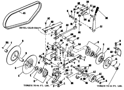Variable Speed Pulley Diagram and Parts List for 3212V 990571 Simplicity Lawn Tractor