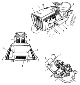 Decal Group Diagram and Parts List for 5211 1691095 Simplicity Lawn Tractor