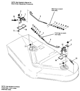 42-Inch And 48-Inch Brake Group Diagram and Parts List for 6517H 1691733 Simplicity Lawn Tractor