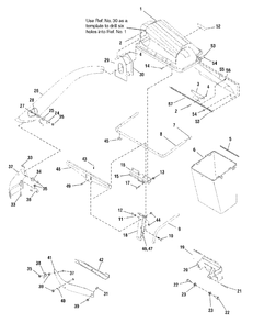 Twin Catcher Assembly Diagram and Parts List for 1695163  Simplicity Lawn Tractor Accessories