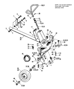 Front Frame And Steering Group Diagram and Parts List for 401 990357 Simplicity Lawn Tractor