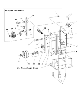 Shifting Mechanism Group Diagram and Parts List for 616RT 1693704 Simplicity Tiller