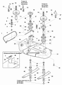 38 Mower Deck - Housing Arbors  Blades (985486Aa) Diagram and Parts List for 1693947  Simplicity Lawn Tractor