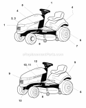 Decals Group - Brand  Model (B986117) Diagram and Parts List for 1694316  Simplicity Lawn Tractor
