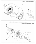 Wheels  Tires Group (W985970) Diagram and Parts List for 1693919  Simplicity Lawn Tractor
