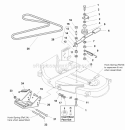 38 Mower Deck - Belt Idler Arm  Hitch Group (985293) Diagram and Parts List for 1693916  Simplicity Lawn Tractor