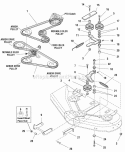 44 Mower Deck - Belt Idler Arm  Hitch (986160) Diagram and Parts List for 1694108  Simplicity Lawn Tractor