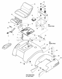 Seat Deck  Fuel Tank Group (986392 987184 987185) Diagram and Parts List for 1695036  Simplicity Lawn Tractor