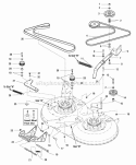 40 Mower Deck - Belt Idler Arm  Hitch (986250) Diagram and Parts List for 2690059  Simplicity Lawn Tractor