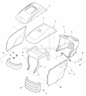 Hood Grille  Dash Group (986611 987170) Diagram and Parts List for 1694671  Simplicity Lawn Tractor