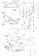 44  50 Mower Deck - Clutch  Support Group (2983858 2984271) Diagram and Parts List for 1693858  Simplicity Lawn Tractor