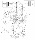 44 Mower Deck - Housing Arbors  Blades Group (987450 987451 987453 987454) Diagram and Parts List for 2690967-01  Simplicity Lawn Tractor