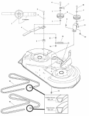 42 Mower Deck - Belt Idler Arm  Hitch Group (987465) Diagram and Parts List for 2690969  Simplicity Lawn Tractor