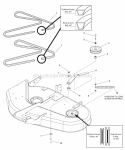 38 Mower Deck - Belt Idler Arm  Hitch Group (987078 987354 987460 987461) Diagram and Parts List for 2690471  Simplicity Lawn Tractor