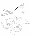 38 Mower Deck - Belt Idler Arm  Hitch Group (2987460) Diagram and Parts List for 2691131-00  Simplicity Lawn Tractor