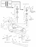 38 Mower Deck - Housing Arbors  Blades Group (2987447 2987448 2987449 2987648 2990131) Diagram and Parts List for 2691102-00  Simplicity Lawn Tractor