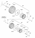 Wheel  Tire Group (2988805 2987227 2988840 2988841) Diagram and Parts List for 2690967-01  Simplicity Lawn Tractor
