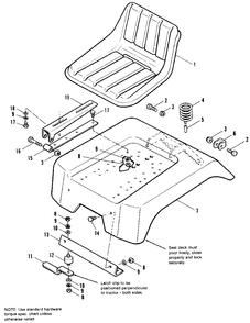 Seat And Deck Group Diagram and Parts List for 7790H 1690890 Simplicity Lawn Tractor