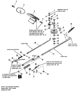 Brake And Clutch Group Diagram and Parts List for 5116 1690684 Simplicity Lawn Tractor