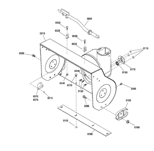 Auger Housing Group Diagram and Parts List for H924RX 1695840 Simplicity Snow Blower
