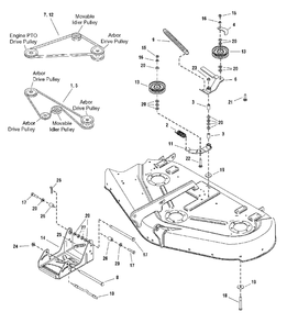 44-Inch And 50-Inch Mower Deck - Clutch And Support Group Diagram and Parts List for 1695176  Simplicity Lawn Tractor Accessories