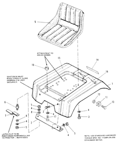 Seat And Deck Group (7010 And 7016) Diagram and Parts List for 7010 1690333 Simplicity Lawn Tractor