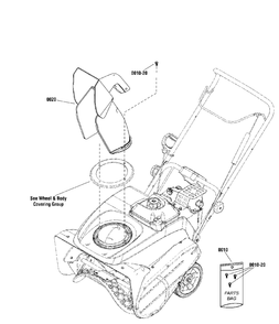 Chute Group - Electric Diagram and Parts List for 1222EE 1696755-00 Simplicity Snow Blower