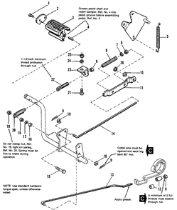 Brake And Clutch Group Diagram and Parts List for 6211 1690682 Simplicity Lawn Tractor