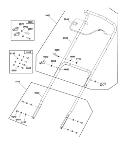 Handles And Controls Group Diagram and Parts List for 1022EE (1697295-00)(2020) Simplicity Snow Blower