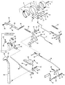 Brake And Lever Group Diagram and Parts List for 3410S 990756 Simplicity Lawn Tractor