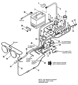 Electrical Group - 7116 Diagram and Parts List for 7116H 1690489 Simplicity Lawn Tractor