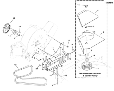 Blower Mount Group - Is3100z Series, Fast-Vac Diagram and Parts List for 5600754  Simplicity Lawn Tractor Accessories