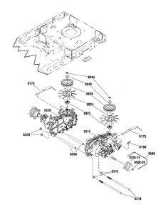 Transmission Group Diagram and Parts List for SZT250 2691694-00 Simplicity Lawn Tractor