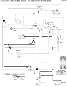 Electrical Schematic - Charging Circuit B&s 44t977, 49t877 Diagram and Parts List for 5901744  Simplicity Lawn Tractor
