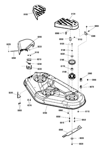 52-Inch Housing And Arbor Group Diagram and Parts List for ZT2752 2691040-01 Simplicity Lawn Tractor