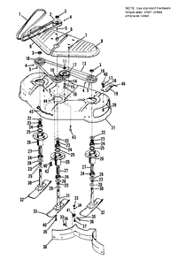 32-Inch Mower Housing And Arbor Group Diagram and Parts List for 606SPECIAL 990332 Simplicity Lawn Tractor
