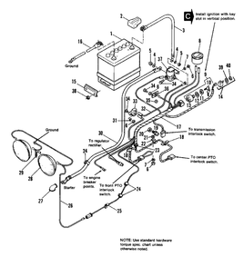 Electrical Group - 7116 Early Models Diagram and Parts List for 7116H 1690578 Simplicity Lawn Tractor